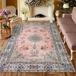Lahome Loop Border Gradient Style Short Pile Velvet Rectangular Indoor Area Rug - 1 of 4