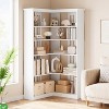 72.8"H 5-Tier Corner Bookcase, L-Shaped Wooden Tall Shelf for Living Room & Home Office - 4 of 4