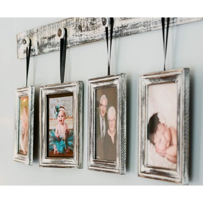 Classic White Washed Wood Wall Photo Frame Set of 3