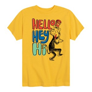 Boys' - Dr. Seuss - Cat in the Hat Hello Hey Hi Short Sleeve Graphic T-Shirt - 1 of 4