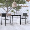 vidaXL Patio Dining Set Outdoor Dining Set Table and Chair Set for Garden - Black 31.5" Table Length 2 Items - 2 of 4