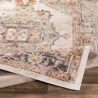 Zuidvelde Gray and Cream Oriental Pattern Area Rug