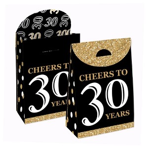 Big Dot of Happiness Adult 30th Birthday - Gold - Birthday Gift Favor Bags - Party Goodie Boxes - Set of 12 - 1 of 4