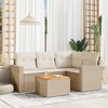 vidaXL 5 Piece Patio Sofa Set with Cushions Beige and Cream Poly Rattan - 2 of 4