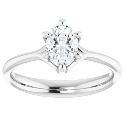 Pompeii3 3/4Ct Oval Solitaire Diamond Engagement Ring Lab Created 14k White or Yellow Gold