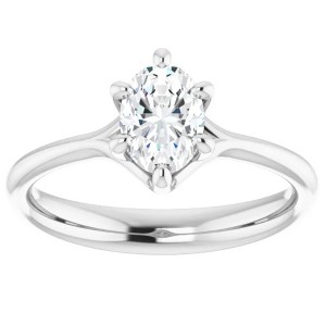 Pompeii3 3/4Ct Oval Solitaire Diamond Engagement Ring Lab Created 14k White or Yellow Gold - 1 of 4