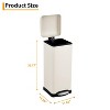 8 Gallon Trash Can, Square Stainless Steel Foot Pedal Garbage Can with Soft-Close Lid & Removable Inner Bucket for Kitchen Bathroom - 2 of 4