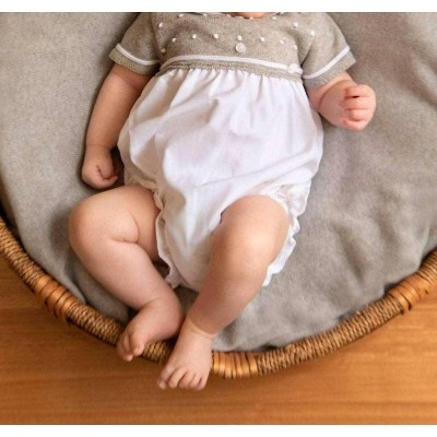 Gender Neutral Crochet Knit Romper - Minhon