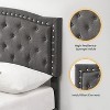 Homhougo Full Size Bed Frame with Button Tufted Headboard, Fabric Upholstered Platform Bed Frame with Adjustable Headboard, Easy Assembly, Grey - 4 of 4
