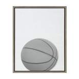 18" x 24" Sylvie Basketball Portrait Framed Canvas Gray - DesignOvation