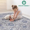 Kumasinova Stain-Resistant Area Rug, Non-Shedding Blue/Silver Door Mat,Kid & Pet-Friendly, Oriental Area Rug for Living Room,Latex-Free Cotton Backing - 3 of 4