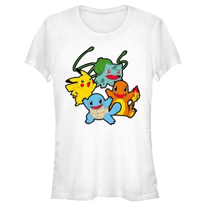 Juniors Womens Pokemon Classic Characters Group T-Shirt - 1 of 4