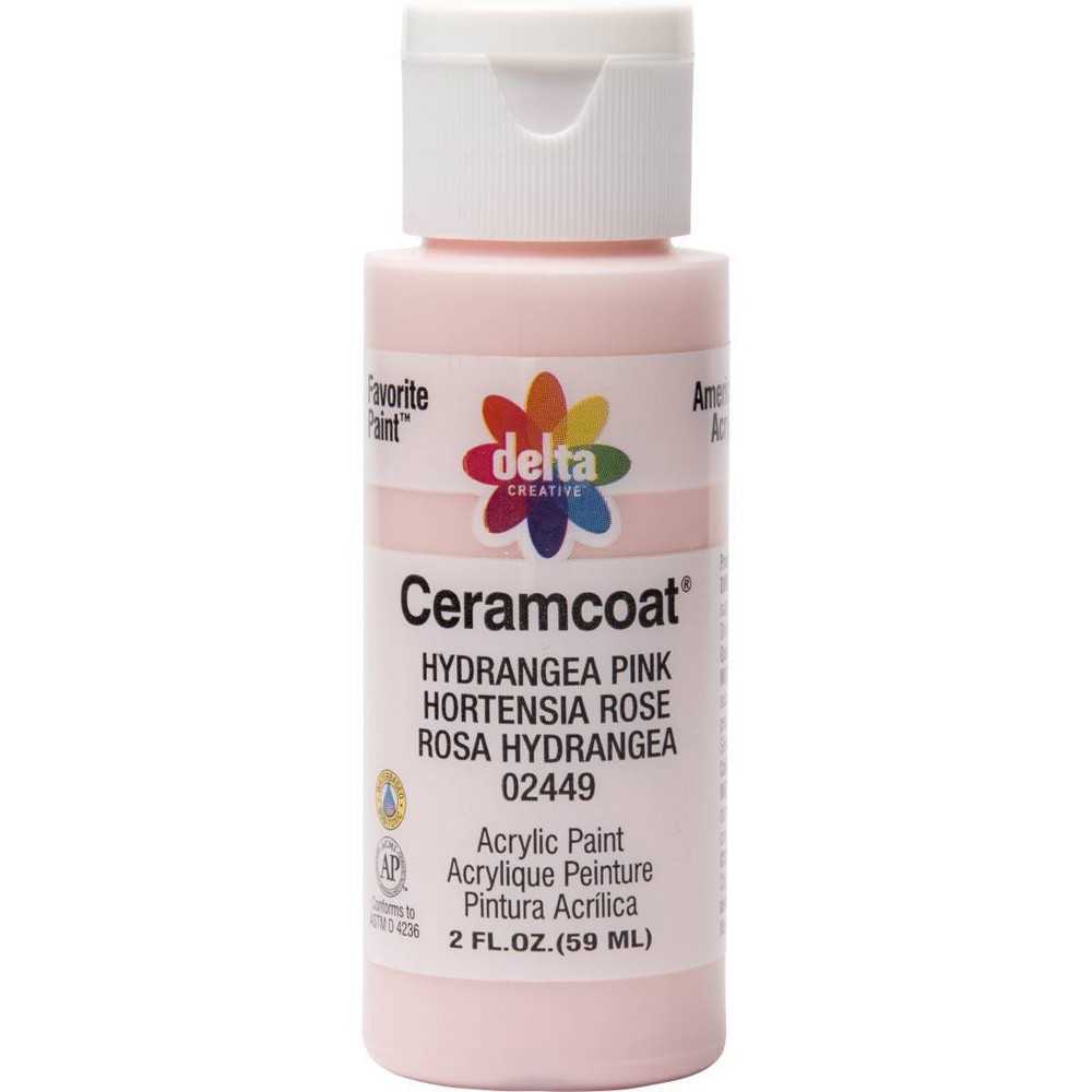 2 fl oz Acrylic Craft Paint Hydrangea Pink - Delta Ceramcoat: Non-Toxic, Low-Odor, Multi-Surface, Water-Based