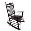 Lyngins Solid Populus Wood Outdoor Accent Chair – Wide Seat & Armrests, Slatted Back, 250 LBS Weight Limit, Wooden Porch Rocking Chair - 2 of 4