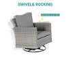 Sonkuki 8-Piece Patio Conversation Set with Swivel Rocking Chair and Side Table, Navy Blue Cushion - 4 of 4