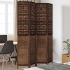 vidaXL Partition Screen 4 Panels Paulownia Wood Dark Brown - 2 of 4