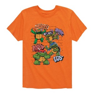 Boys' - Teenage Mutant Ninja Turtles Mutant Mayhem - Leo and Brothers Kid Turtles Short Sleeve Graphic T-Shirt - 1 of 4