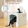 LunaLulinlk blue Extra-large foldable cat litter box with litter scoop, - 3 of 4