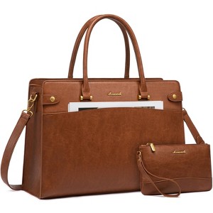 Laptop Tote Bag For Women Work, Vintage Leather Computer Bags For Laptops For Women - 1 of 4