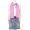 INSPIRE CHIC Gender Neutral Plain Cashmere Imitation Winter Warm Solid Color Fringe Long Scarves 1Pc - 2 of 4