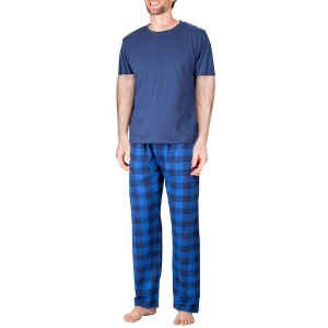 SLEEPHERO Men’s Pajama Set 2 Piece PJ with Crew Neck Tee and Pants - 1 of 4