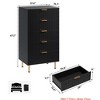 Hallway Fluted 5 Drawer Storage Dresser, Tall Modern Chest w/ Ample Deep Drawers and Wide Top, Wooden Organizer - 2 of 4