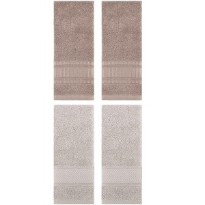 REGALWOVEN 4 Pcs Bathroom Decorative Cotton Soft Absorbent Sold Striped Hand Towel - 1 of 4