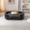 Pet Sofa,Luxury Dog Beds With Solid Wood Legs And Bent Wood Back,Dog Couch Bed,Affordable Dog Kennel,Unique Dog Beds-Cuddlewood - 3 of 4
