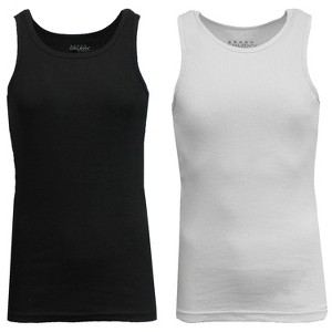 Galaxy By Harvic Men's Heavyweight Ribbed Tank Top-2 Pack - 1 of 4