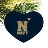 US Naval Academy Primary Logo Heart Love Wood Christmas Tree Holiday Ornament - 2 of 3