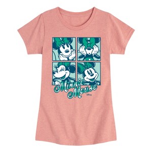 Girls' - Disney - Plaid Minnie Mouse Fitted Short Sleeve Graphic T-Shirt - 1 of 4