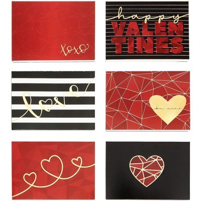 Paper Junkie 24 Pack Mini Valentine's Cards with Envelopes and Stickers, 6 Designs, 2.5 x 3.5 in