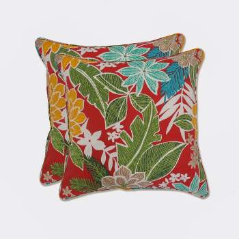 Bora Cay 2pc Outdoor/Indoor Throw Pillows Red - Pillow Perfect