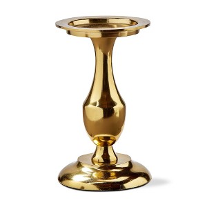 tagltd Gold Cast Aluminum Stella Pillar Candle Holder Large, 4.5L x 4.5W x 7.0H inches - 1 of 2