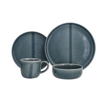 Fortessa Tableware Solutions 16pc Clay Svelte Deep Dinnerware Set Blue