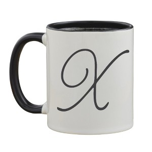 Personalization Mall Initial Accent Personalized Black 11 oz. Coffee Mug - 1 of 1