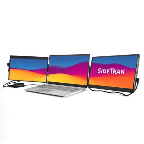 SideTrak Swivel Triple 14" Patented Attachable Portable Monitor - FHD TFT Laptop Triple Screen with Kickstand,  USB or Mini HDMI Powered (With Hub) - image 1 of 4