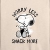 Women's - Peanuts - Worry Less Snack More Snoopy Lightweight French Terry Slouchy - 2 of 4