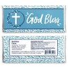 Big Dot of Happiness Blue Elegant Cross - Candy Bar Wrapper Boy Religious Party Favors - Set of 24 - 2 of 4