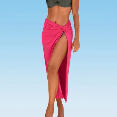 Women's Convertible Cover up Beach Dress - LASCANA - Pink Solid 10