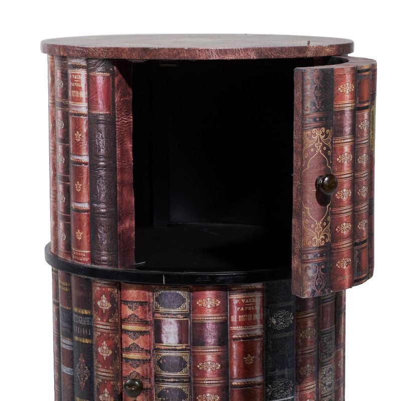 Traditional Round Book Cabinet Maroon - Olivia &#38; May, 4 of 11