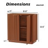 INFURNIC Decorative Storage Cabinets 31.5-Inch Buffet Cabinet Sideboard with Curved Wave Design for Living Room, Brown, 31.5"*15.75"*31.5" - 2 of 4