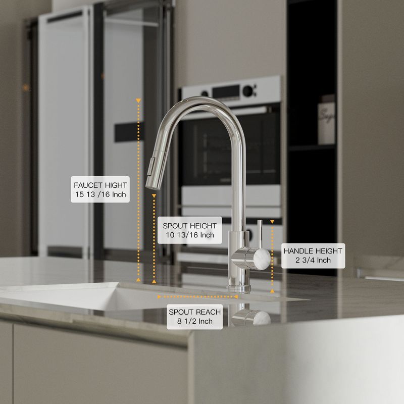 Homlux Pull Down Kitchen Faucet, 6 of 8