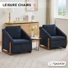 Chenille Upholstered Armchair,Modern Accent Leisure Chair with Wooden Side Frame & Cushioned Seat for Living Room Bedroom-Baofuwish - 3 of 4