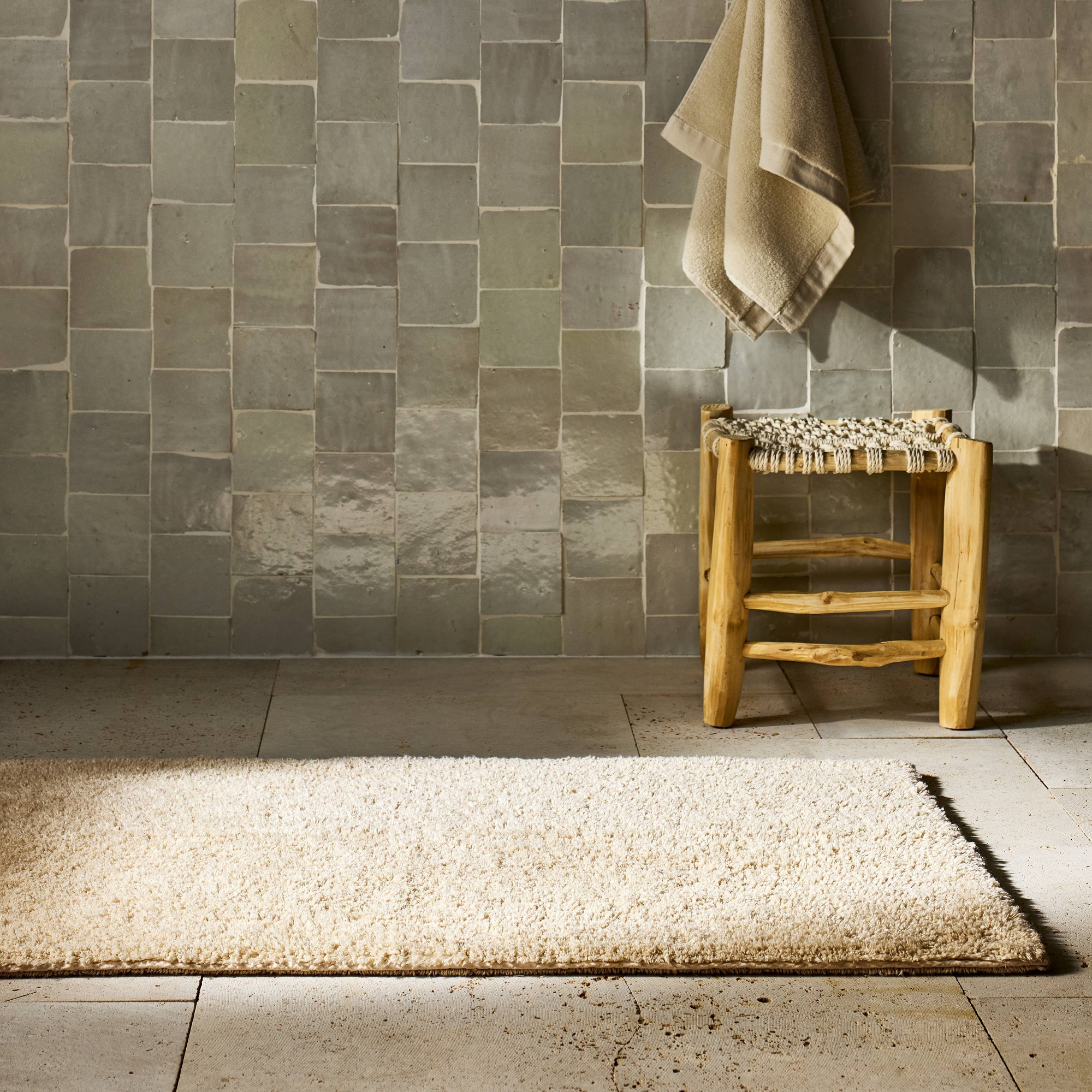 24"x40" Organic Melange Reversible Bath Rug Natural - Casaluna™