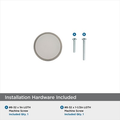 Satin Nickel Frosted Acrylic Round Cabinet Knob