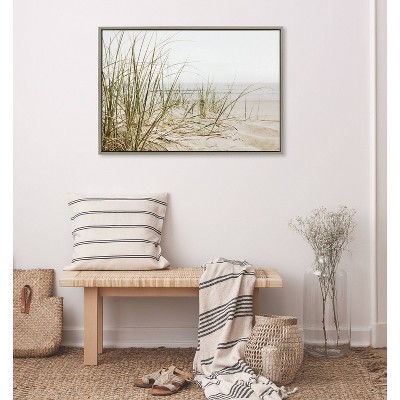 Gray Coastal Beach Grass Landscape Canvas Print, 23x33