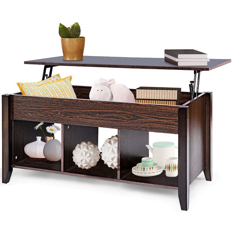 Costway Lift Top Coffee Table w/ Hidden Compartment Storage Shelf Living Room Furniture, 1 of 11