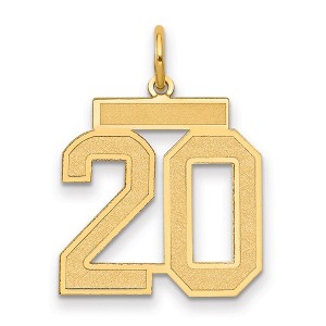 Black Bow Jewelry 14k Yellow Gold, Jersey Collection, Medium Number 20 Pendant - 1 of 3