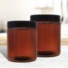 Cornucopia Brands 8oz / 9oz Glass Cosmetic Jars w/ Black Plastic Lids; Straight Sided for Body Butter, Creams, Scrubs - 2 of 4